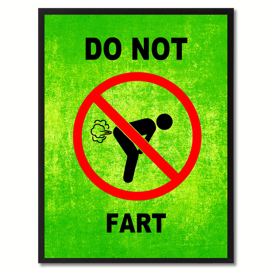 Do Not ft Funny Sign Green Canvas Print with Picture Frame Gift Ideas  Wall Art Gifts 91785 Image 1