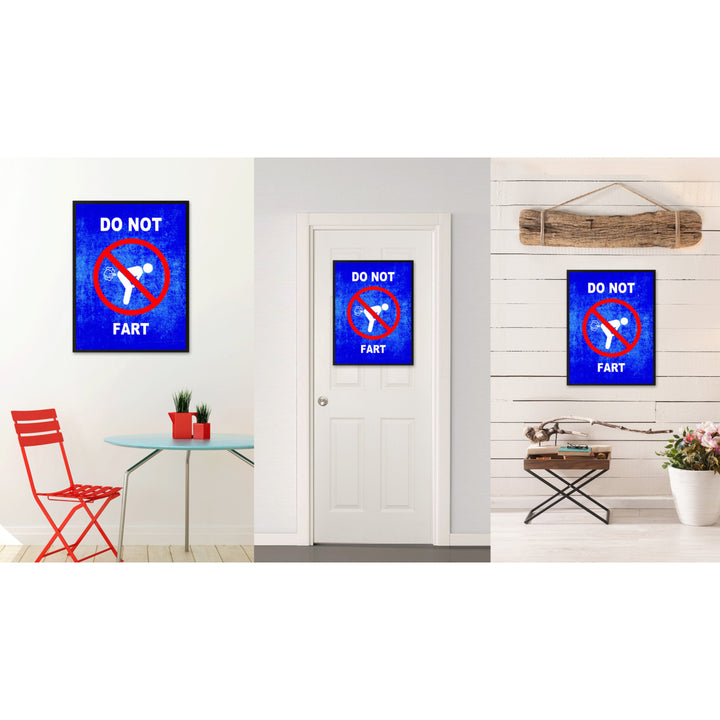 Do Not ft Funny Sign Blue Canvas Print with Picture Frame Gift Ideas  Wall Art Gifts 91783 Image 2
