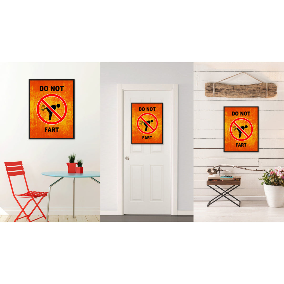 Do Not ft Funny Sign Orange Canvas Print with Picture Frame Gift Ideas  Wall Art Gifts 91786 Image 2