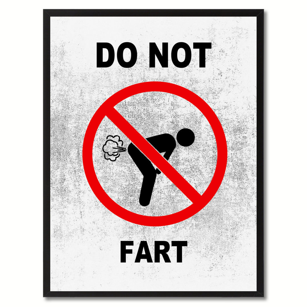 Do Not ft Funny Sign White Canvas Print with Picture Frame Gift Ideas  Wall Art Gifts 91789 Image 1