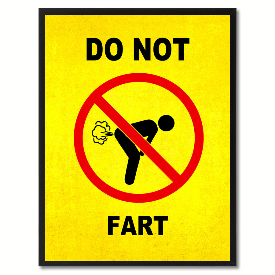 Do Not ft Funny Sign Yellow Canvas Print with Picture Frame Gift Ideas  Wall Art Gifts 91790 Image 1