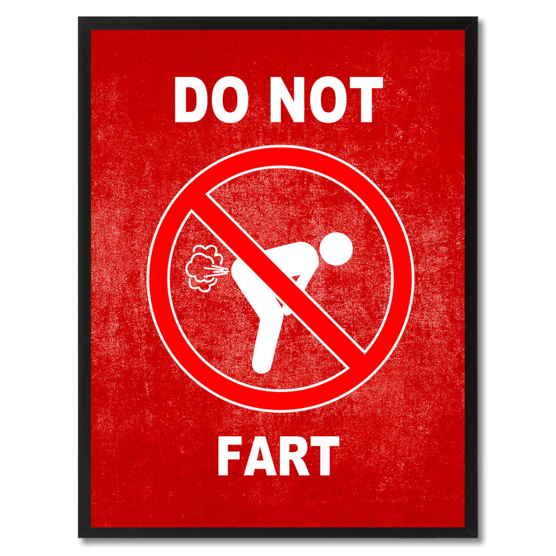 Do Not ft Funny Sign Red Canvas Print with Picture Frame Gift Ideas  Wall Art Gifts 91788 Image 1