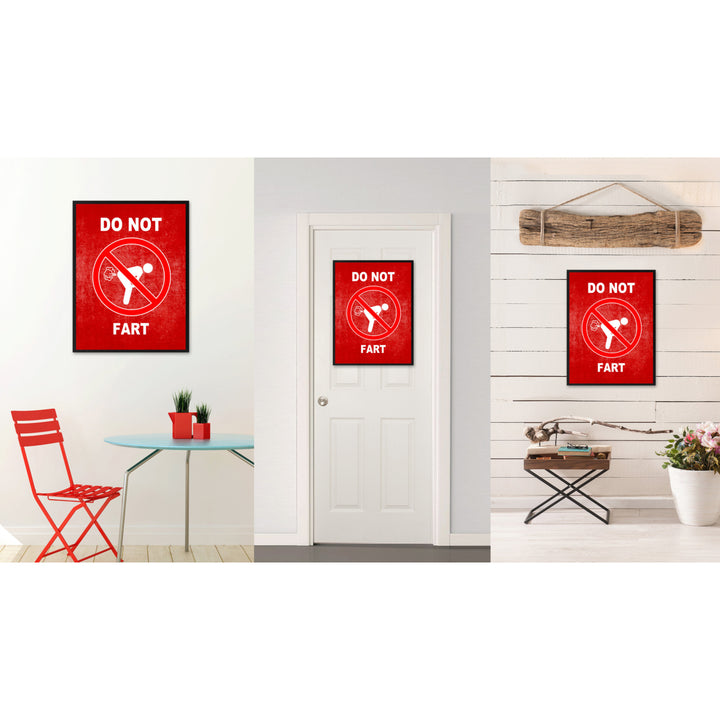 Do Not ft Funny Sign Red Canvas Print with Picture Frame Gift Ideas  Wall Art Gifts 91788 Image 2