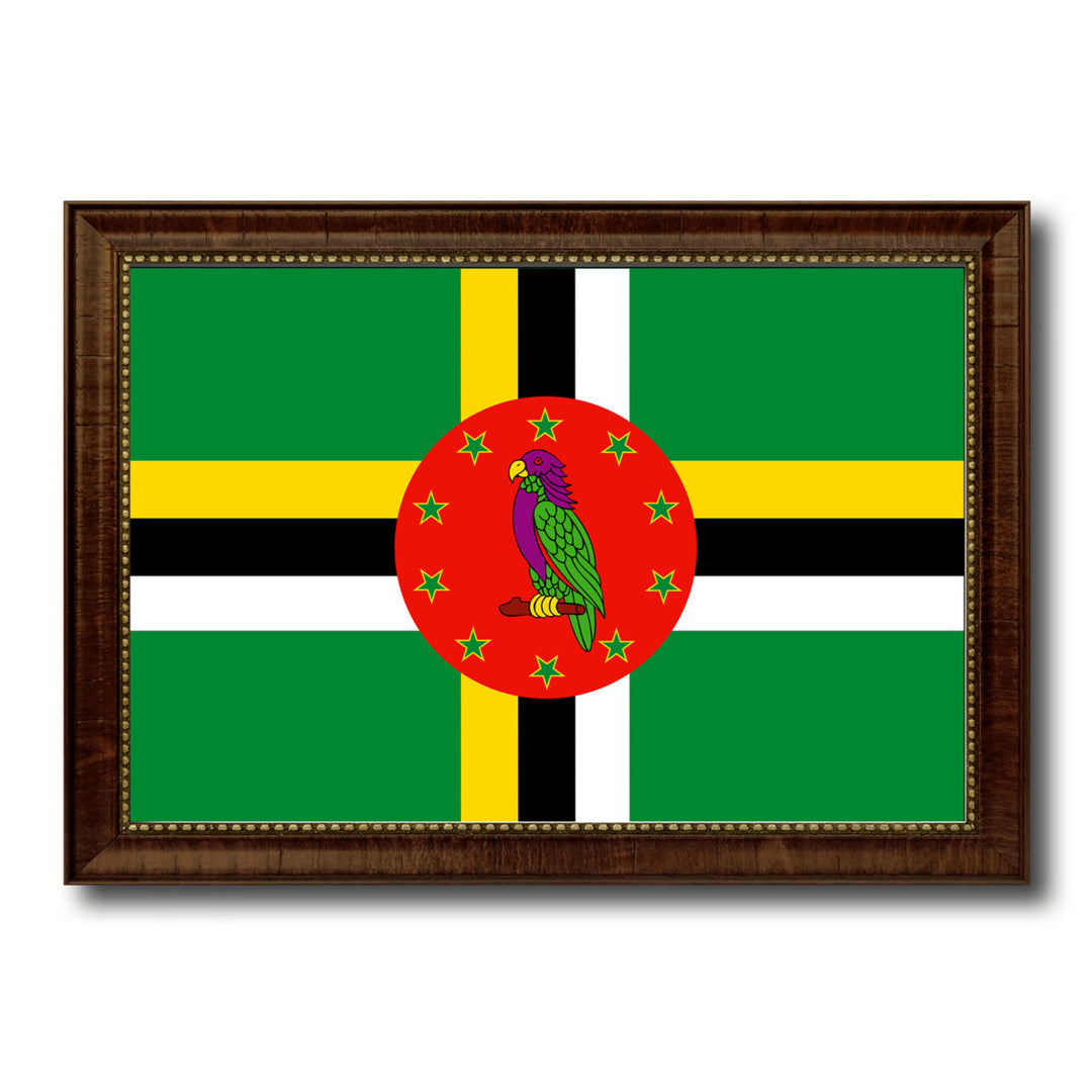 Dominica Country Flag Canvas Print with Picture Frame  Gifts Wall Image 1