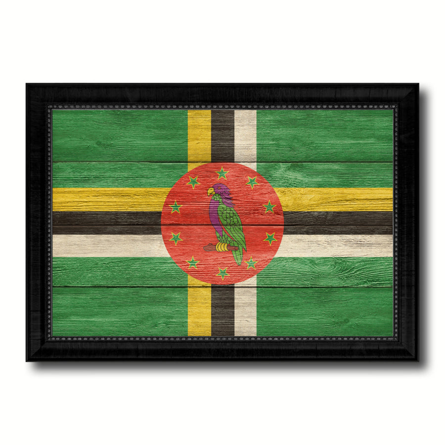 Dominica Country Flag Texture Canvas Print with Picture Frame  Wall Art Gift Ideas Image 1