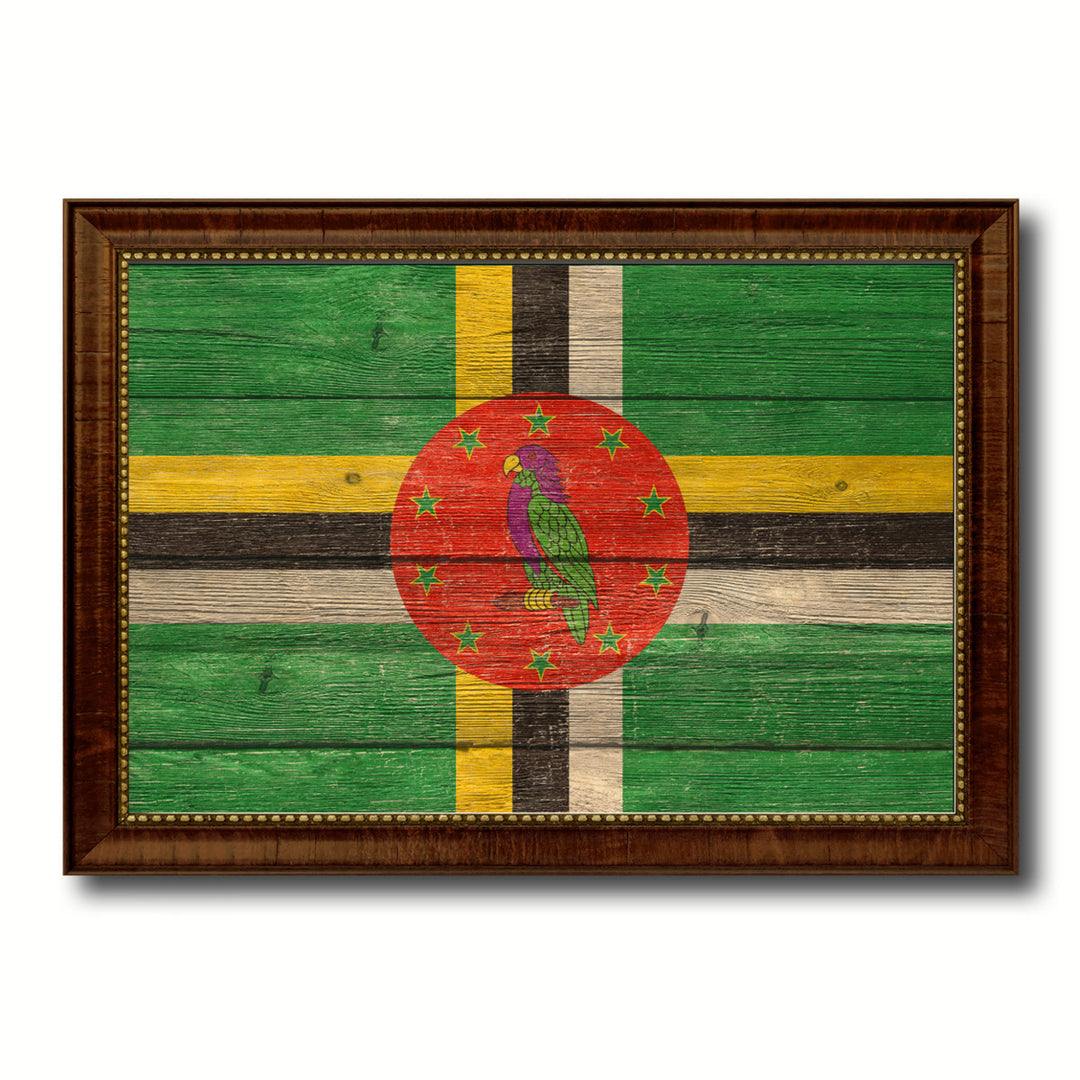 Dominica Country Flag Texture Canvas Print with Custom Picture Frame  Wall Decoration Art Image 1