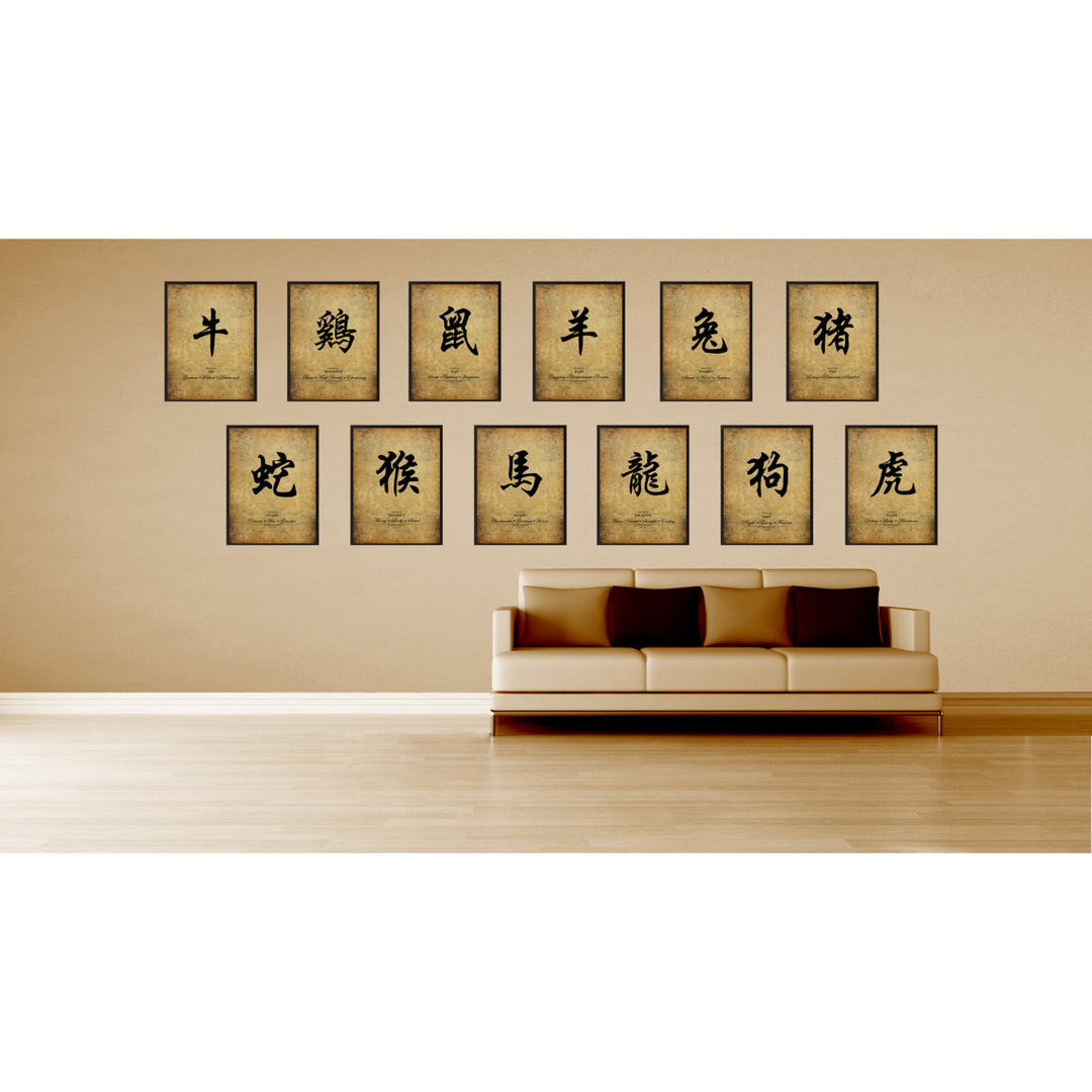 Dog Zodiac Character Canvas Print Picutre Frame Gifts  Wall Art Decoration Image 4