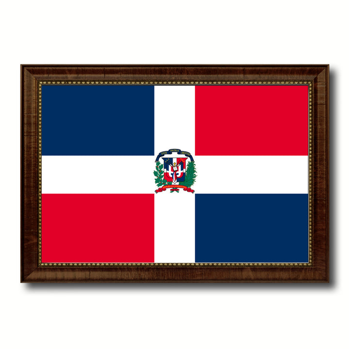 Dominican Republic Country Flag Canvas Print with Picture Frame  Gifts Wall Image 1