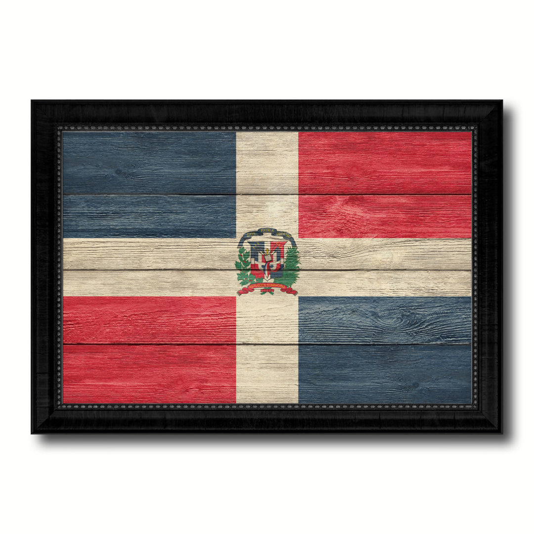 Dominican Republic Country Flag Texture Canvas Print with Picture Frame  Wall Art Gift Ideas Image 1