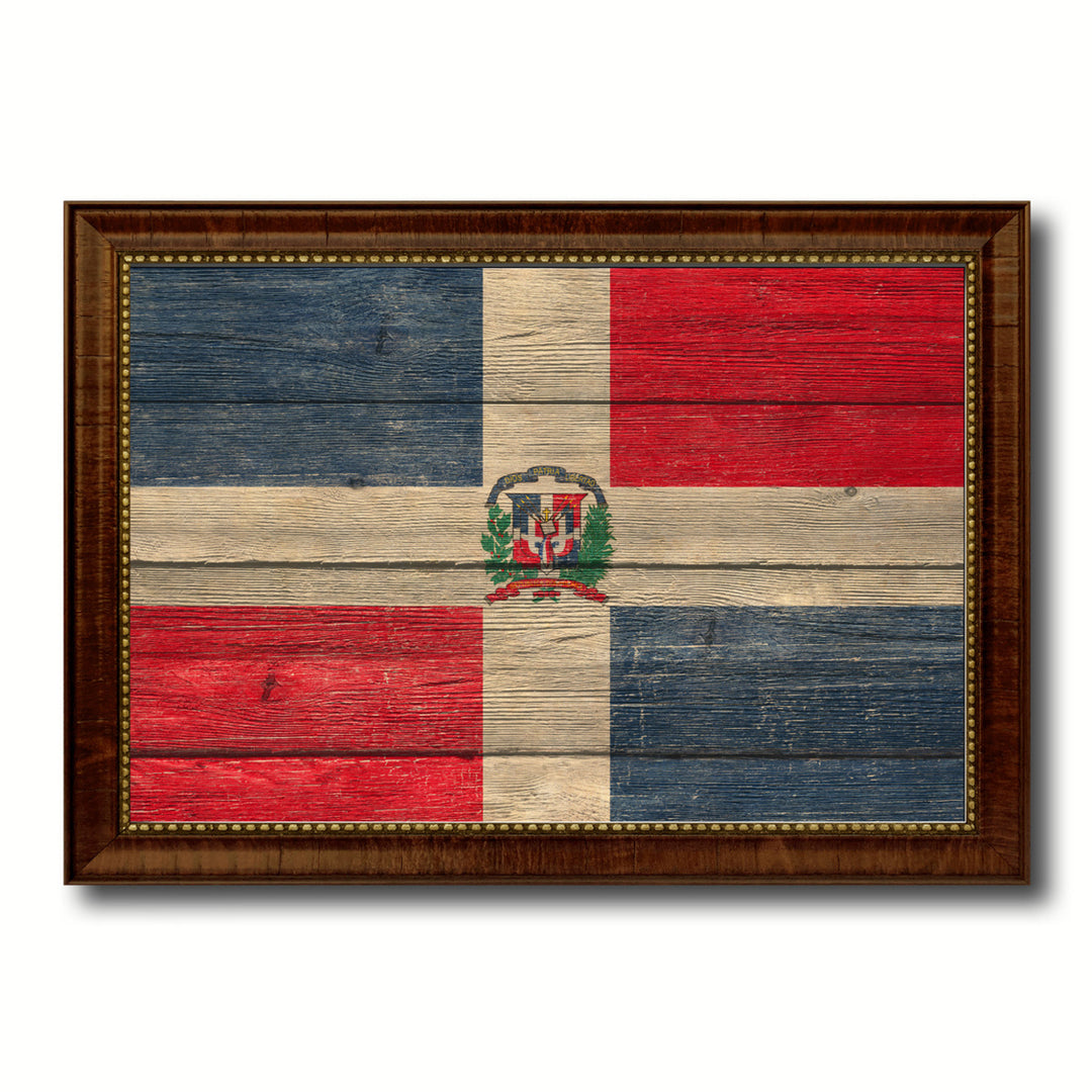 Dominican Republic Country Flag Texture Canvas Print with Custom Frame  Gift Ideas Wall Decoration Image 1