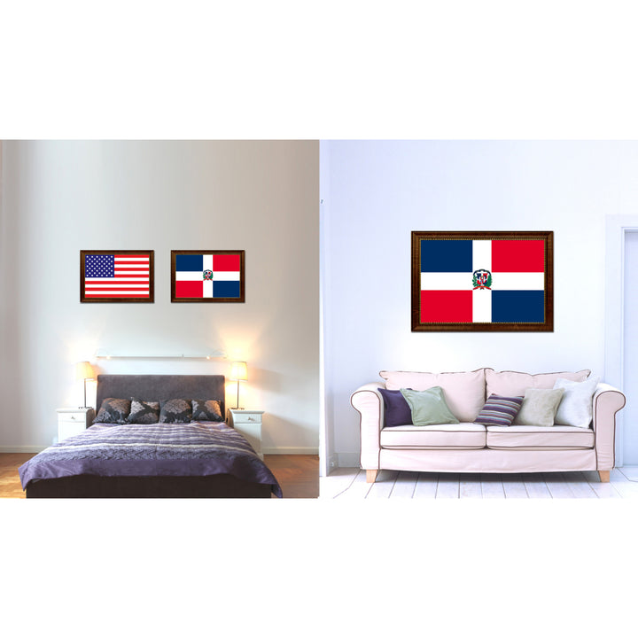 Dominican Republic Country Flag Canvas Print with Picture Frame  Gifts Wall Image 2