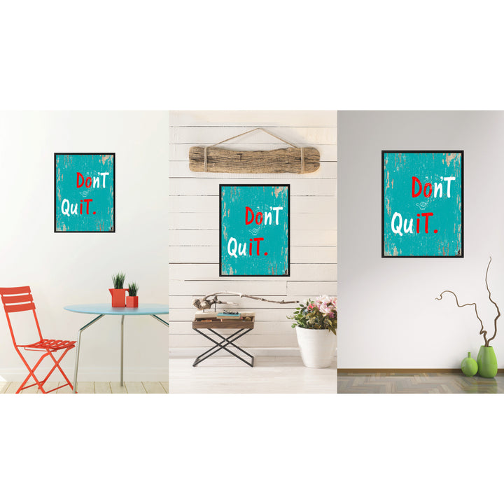 Dont Quit Motivation Saying Canvas Print with Picture Frame  Wall Art Gifts Image 2