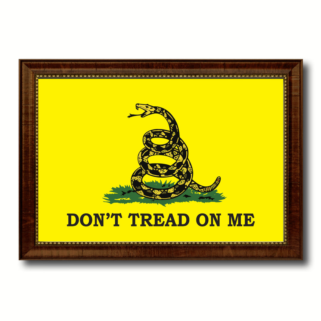 Dont Tread on Me Military Flag Canvas Print with Picture Frame  Wall Art Gifts Image 1