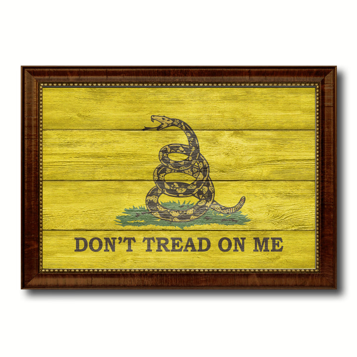 Dont Tread on Me Military Textured Flag Canvas Print with Picture Frame  Wall Art Gifts Image 1