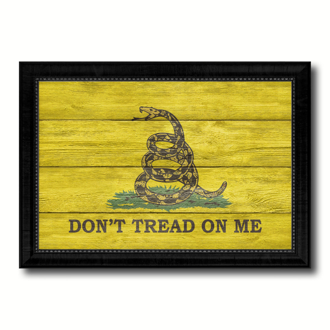 Dont Tread on Me Military Textured Flag Canvas Print with Picture Frame Gift  Wall Art Image 1