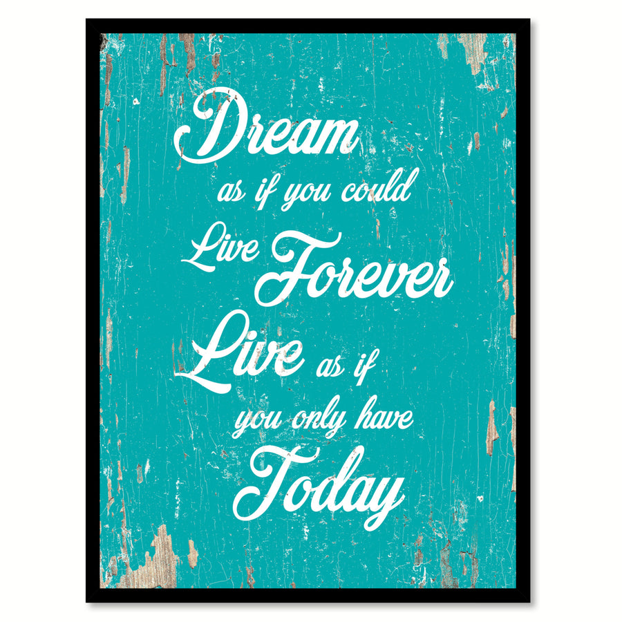 Dream As If You Could Live Forever Motivation Saying Canvas Print with Picture PS Material Frame  Wall Art Gifts Image 1