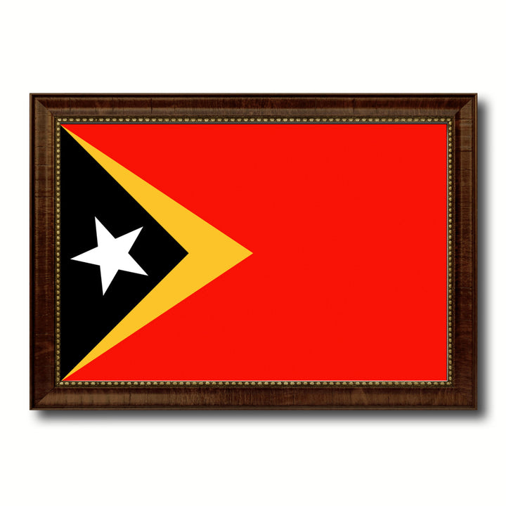 East Timor Country Flag Canvas Print with Picture Frame  Gifts Wall Image 1