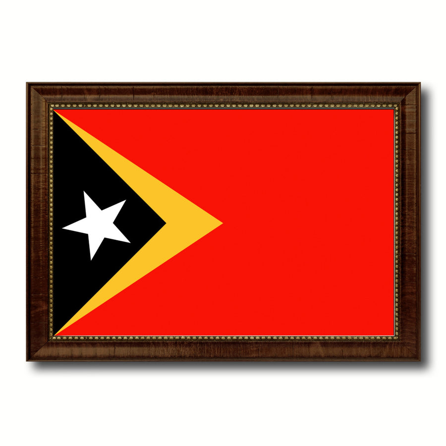 East Timor Country Flag Canvas Print with Picture Frame  Gifts Wall Image 1