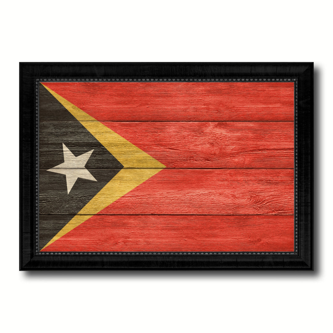 East Timor Country Flag Texture Canvas Print with Picture Frame  Wall Art Gift Ideas Image 1