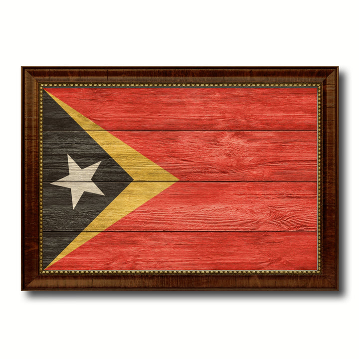 East Timor Country Flag Texture Canvas Print with Custom Frame  Gift Ideas Wall Decoration Image 1