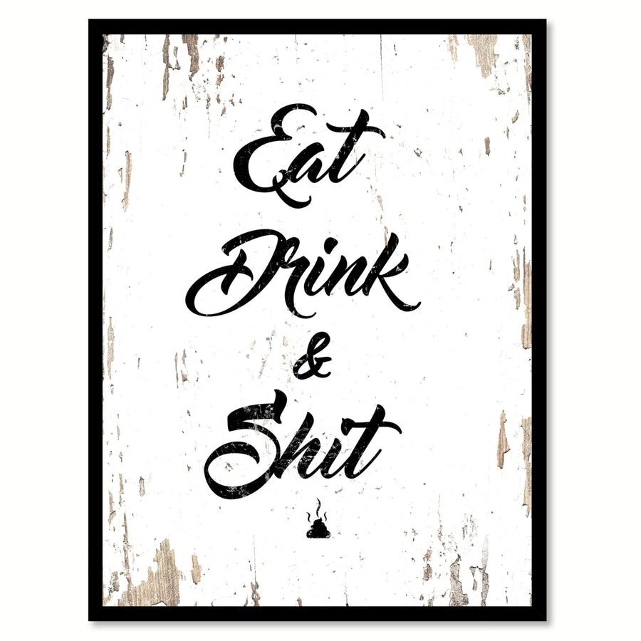 Eat Drink and Be Thankful Saying Canvas Print with Picture Frame  Wall Art Gifts Image 1