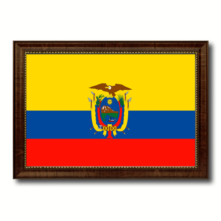 Ecuador Country Flag Canvas Print with Picture Frame  Gifts Wall Image 1