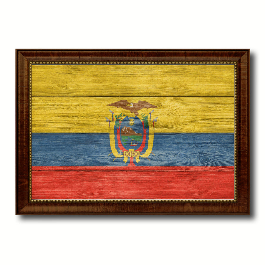Ecuador Country Flag Texture Canvas Print with Custom Frame  Gift Ideas Wall Decoration Image 1