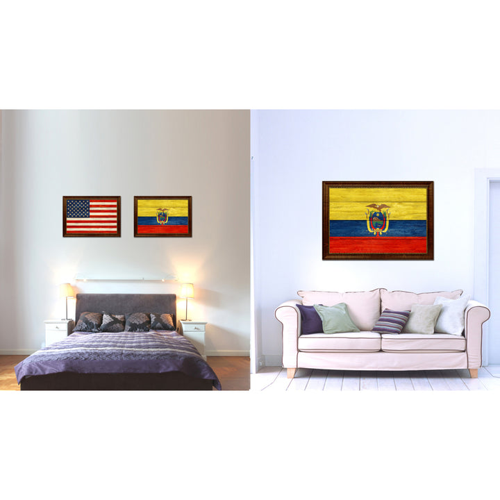 Ecuador Country Flag Texture Canvas Print with Custom Frame  Gift Ideas Wall Decoration Image 2