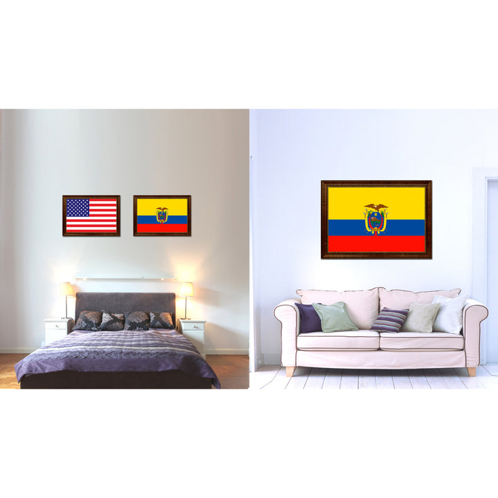 Ecuador Country Flag Canvas Print with Picture Frame  Gifts Wall Image 2