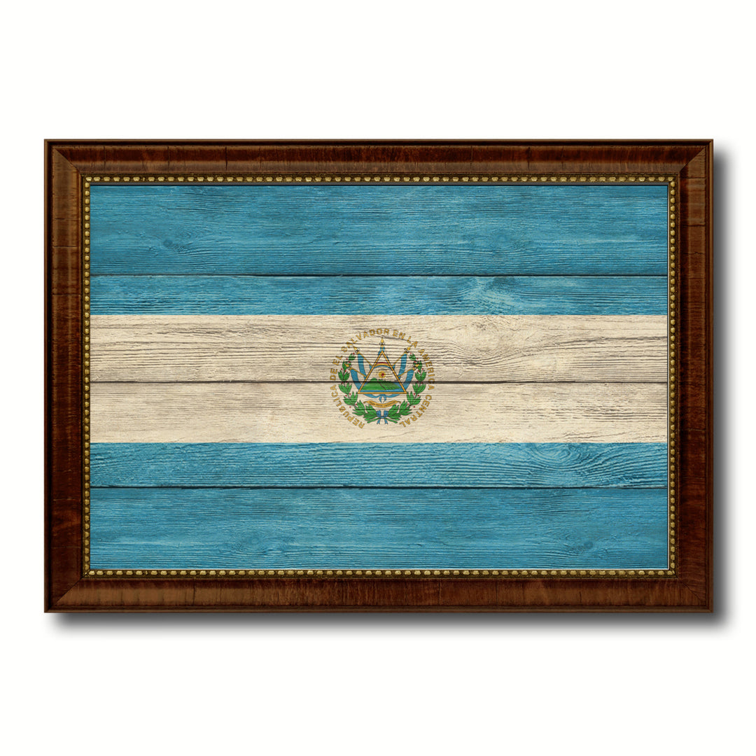 El Salvador Country Flag Texture Canvas Print with Custom Frame  Gift Ideas Wall Decoration Image 1