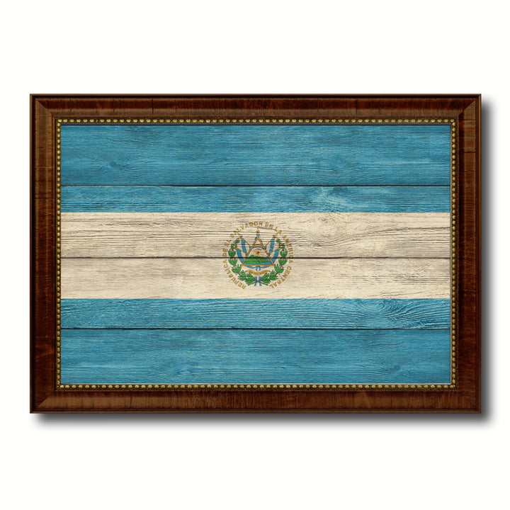 El Salvador Country Flag Texture Canvas Print with Custom Frame  Gift Ideas Wall Decoration Image 1