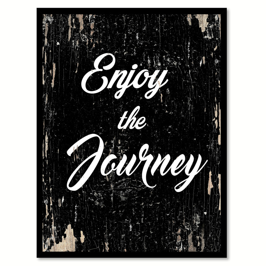 Enjoy The Journey Motivation Saying Canvas Print with Picture Frame  Wall Art Gifts Image 1