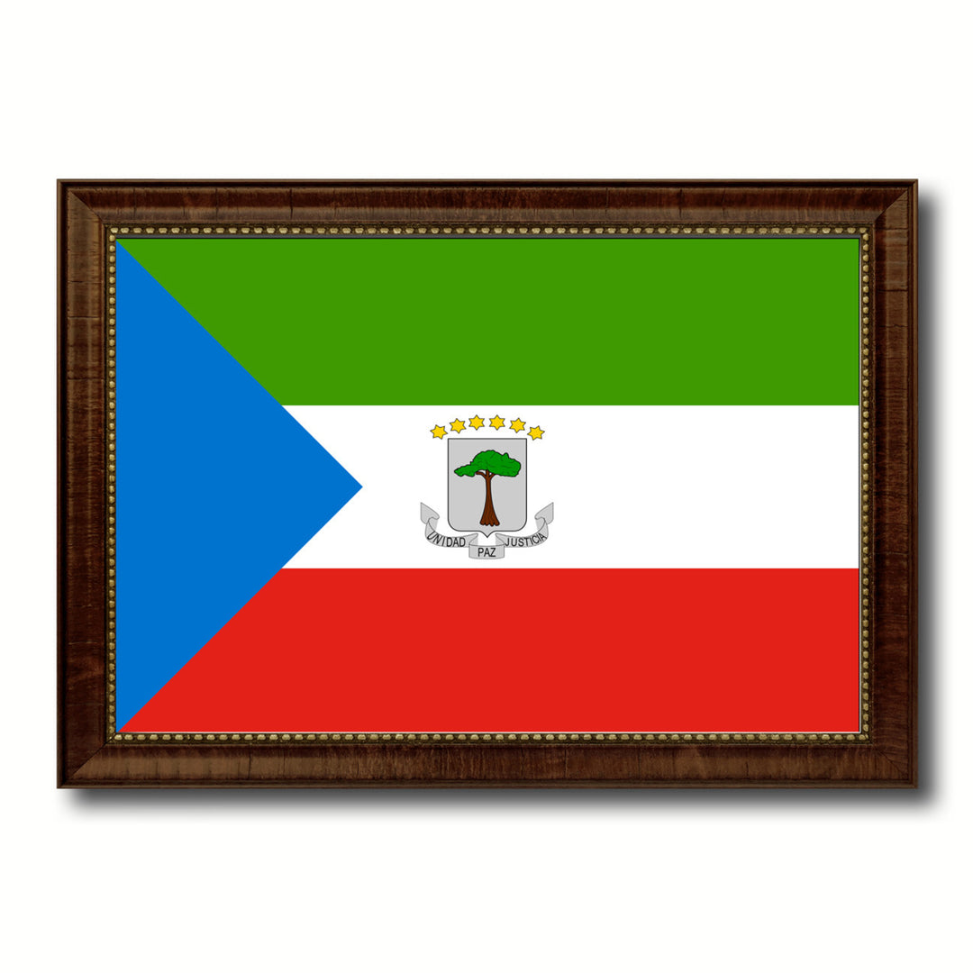 Equatorial Guinea Country Flag Canvas Print with Picture Frame  Gifts Wall Image 1