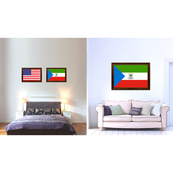 Equatorial Guinea Country Flag Canvas Print with Picture Frame  Gifts Wall Image 2