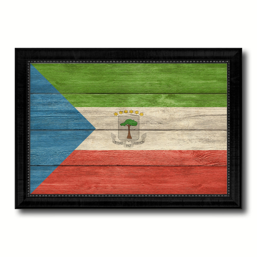 Equatorial Guinea Country Flag Texture Canvas Print with Picture Frame  Wall Art Gift Ideas Image 1