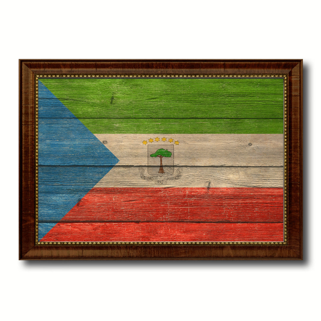 Equatorial Guinea Country Flag Texture Canvas Print with Custom Frame  Gift Ideas Wall Decoration Image 1