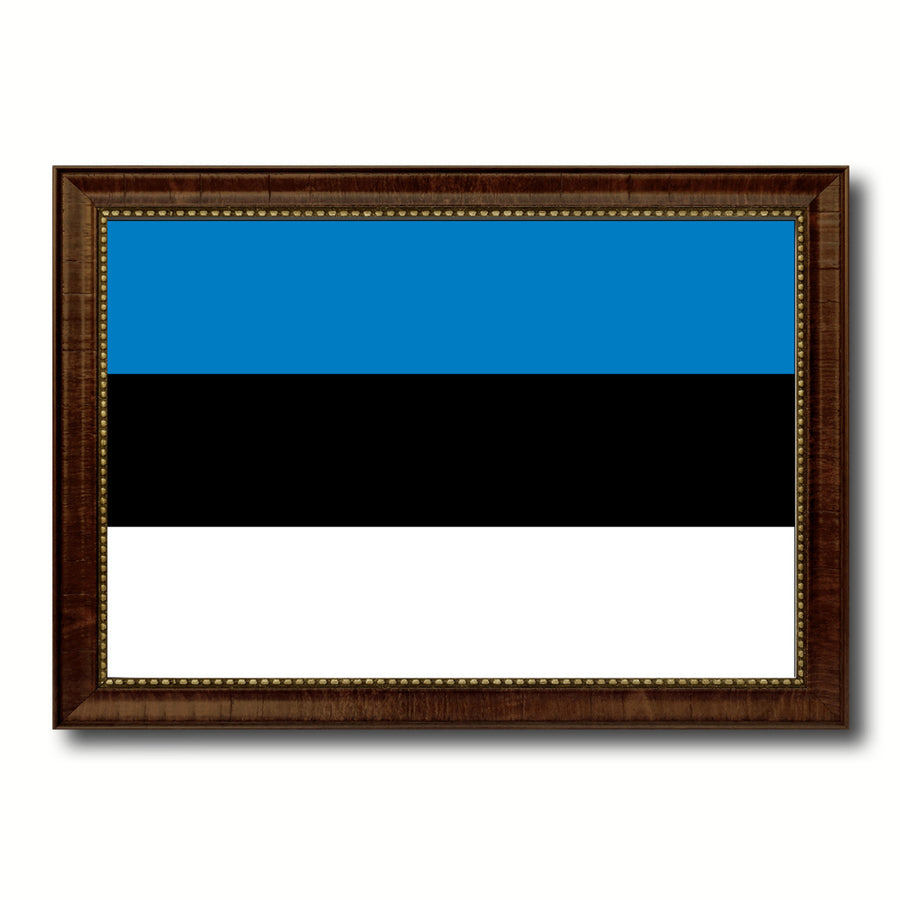 Estonia Country Flag Canvas Print with Picture Frame  Gifts Wall Image 1