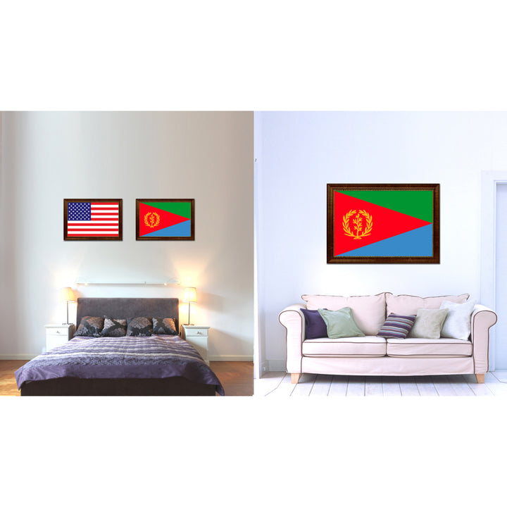 Eritrea Country Flag Canvas Print with Picture Frame  Gifts Wall Image 2