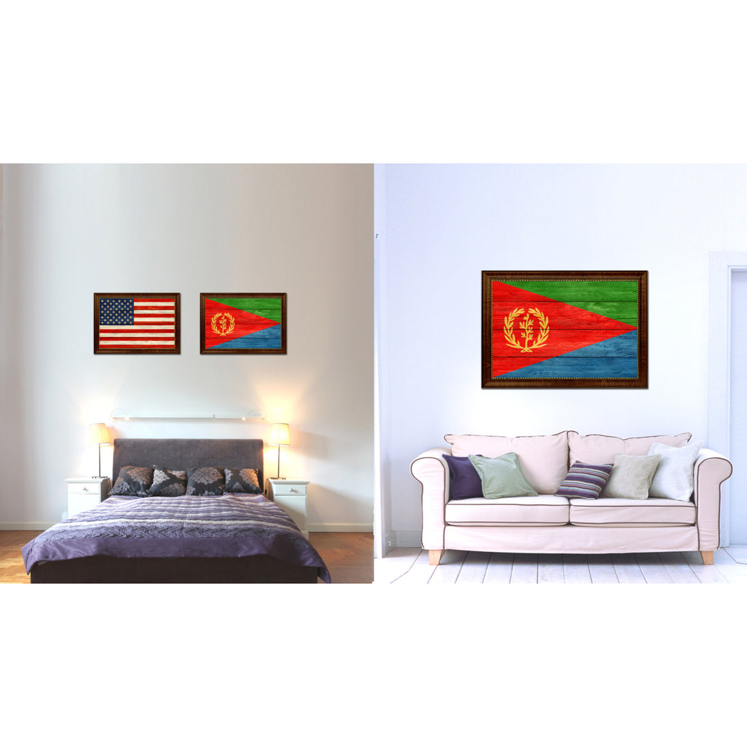 Eritrea Country Flag Texture Canvas Print with Custom Frame  Gift Ideas Wall Decoration Image 2