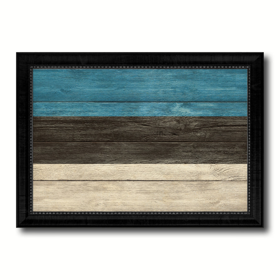 Estonia Country Flag Texture Canvas Print with Picture Frame  Wall Art Gift Ideas Image 1
