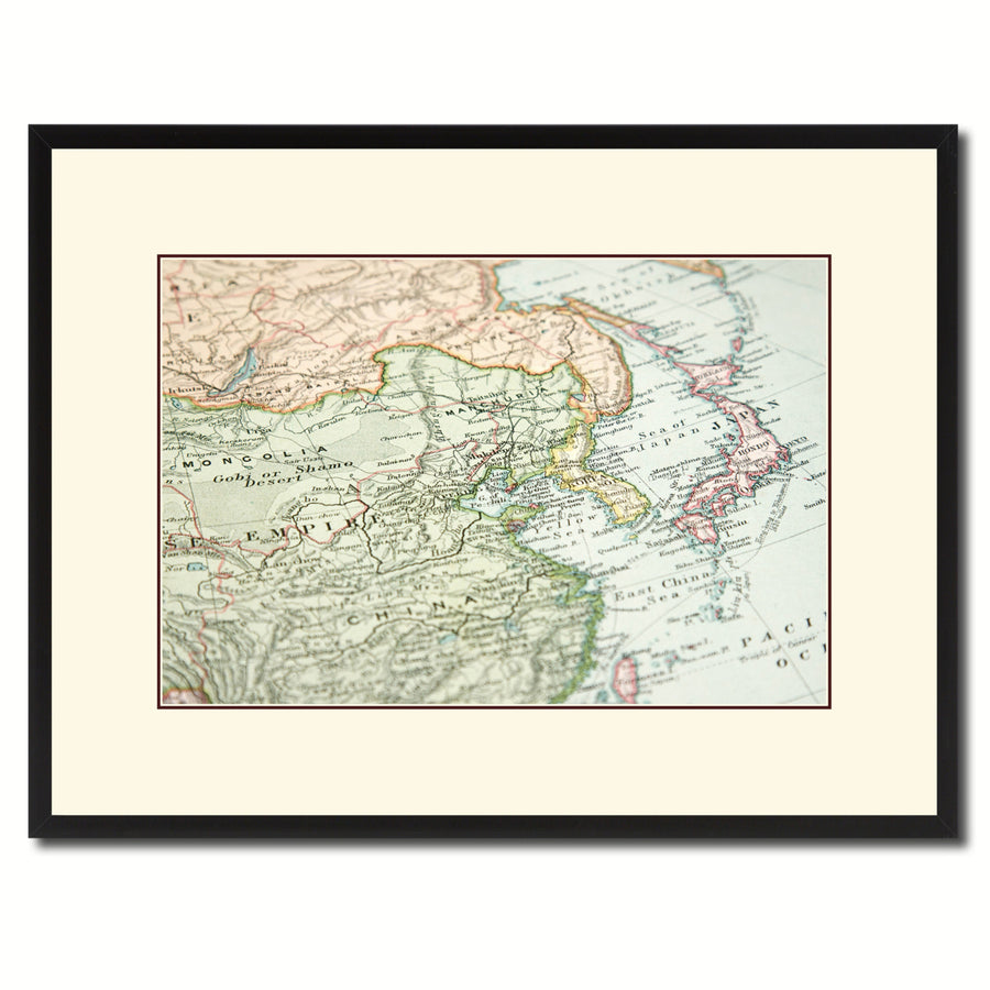 Europe  Asia Vintage Antique Map Wall Art  Gift Ideas Canvas Print Custom Picture Frame Image 1