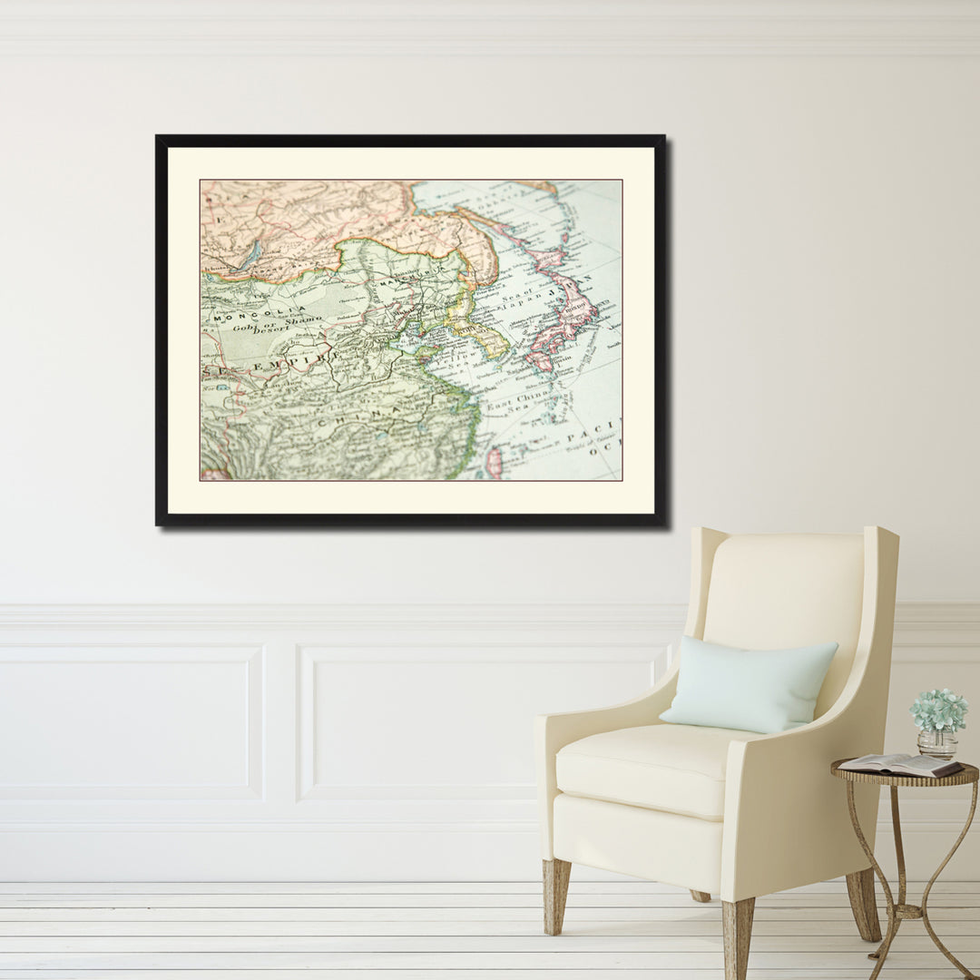 Europe  Asia Vintage Antique Map Wall Art  Gift Ideas Canvas Print Custom Picture Frame Image 4