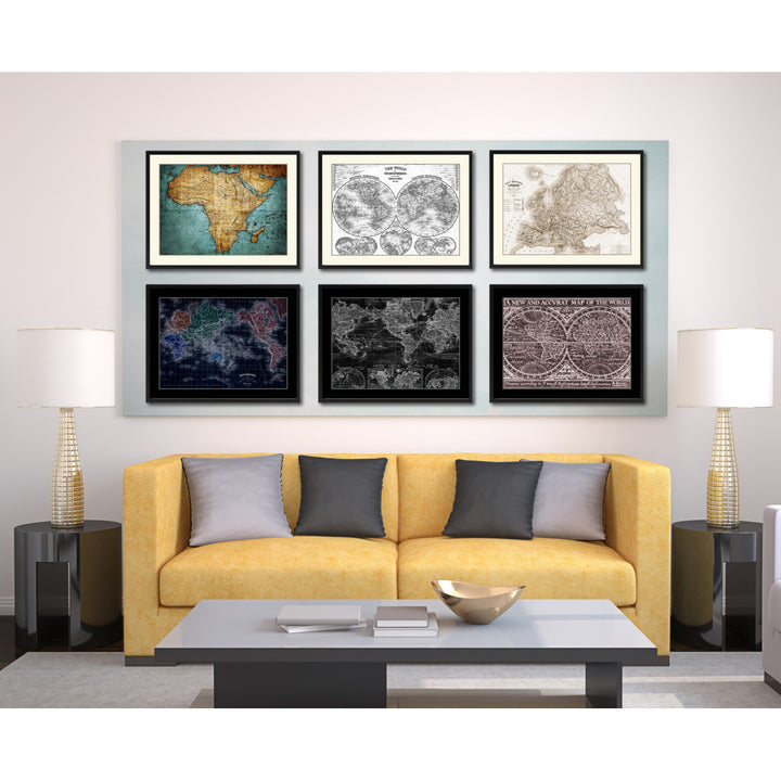 Europe Geological Vintage Sepia Map Canvas Print with Picture Frame Gifts  Wall Art Decoration Image 5