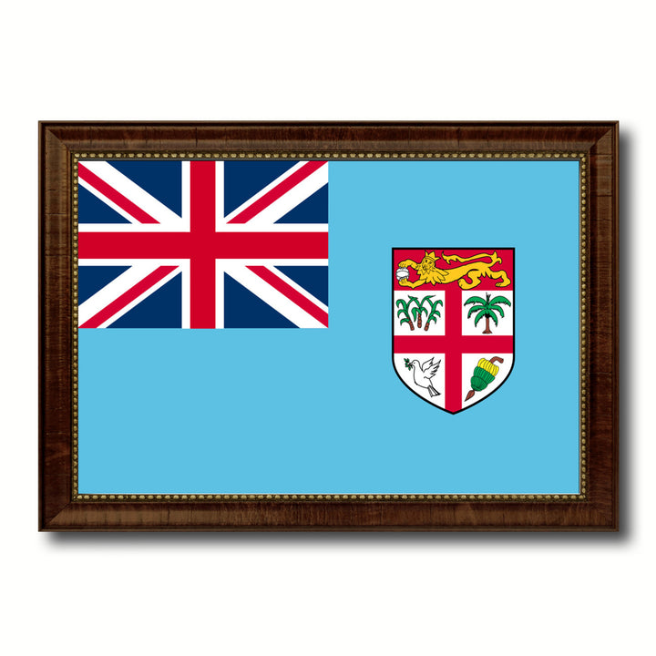 Fiji Country Flag Canvas Print with Picture Frame  Gifts Wall Image 1