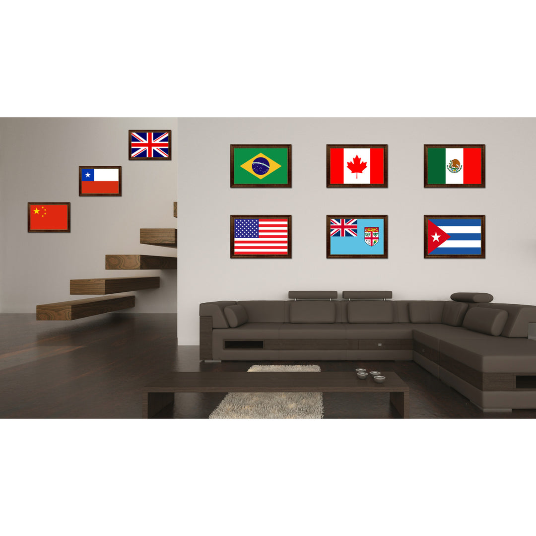 Fiji Country Flag Canvas Print with Picture Frame  Gifts Wall Image 3