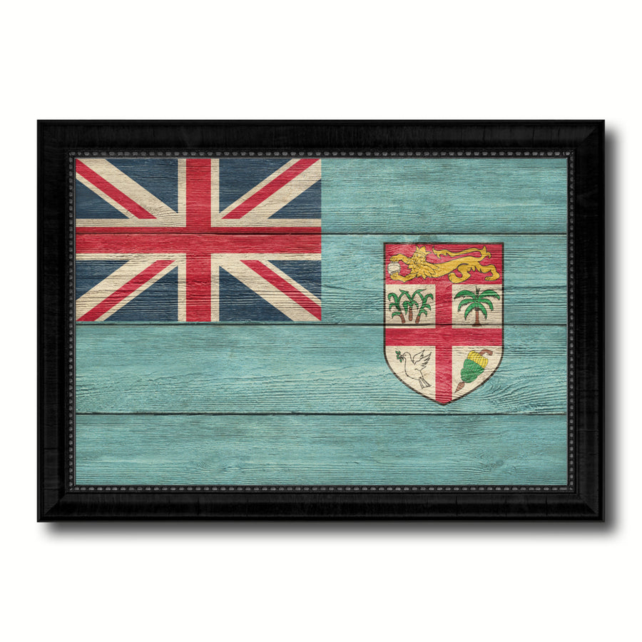 Fiji Country Flag Texture Canvas Print with Picture Frame  Wall Art Gift Ideas Image 1