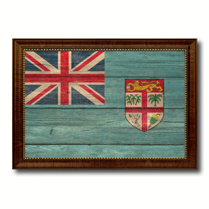 Fiji Country Flag Texture Canvas Print with Custom Frame  Gift Ideas Wall Decoration Image 1
