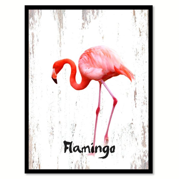 Flamingo Bird Canvas Print with Black Picture Frame Gift Ideas  Wall Art Decoration Image 1