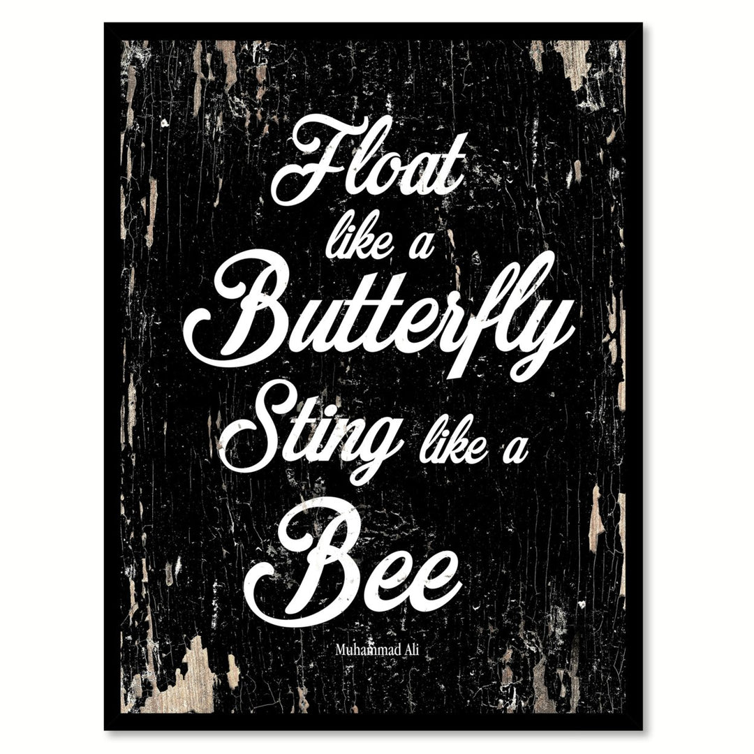 Float Like A Butterfly Sting Like A Bee - Muhammad Ali  Saying Canvas Print with Picture Frame  Wall Art Gifts Image 1