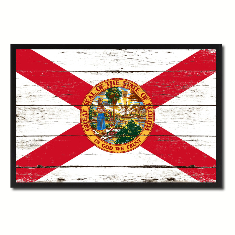Florida Flag Canvas Print with Picture Frame Gift Ideas  Wall Art Decoration Image 1